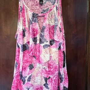 INC International Concepts Pink and Purple Floral Tank Top